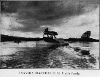 The Savoia Marchetti 55 X at the bottom